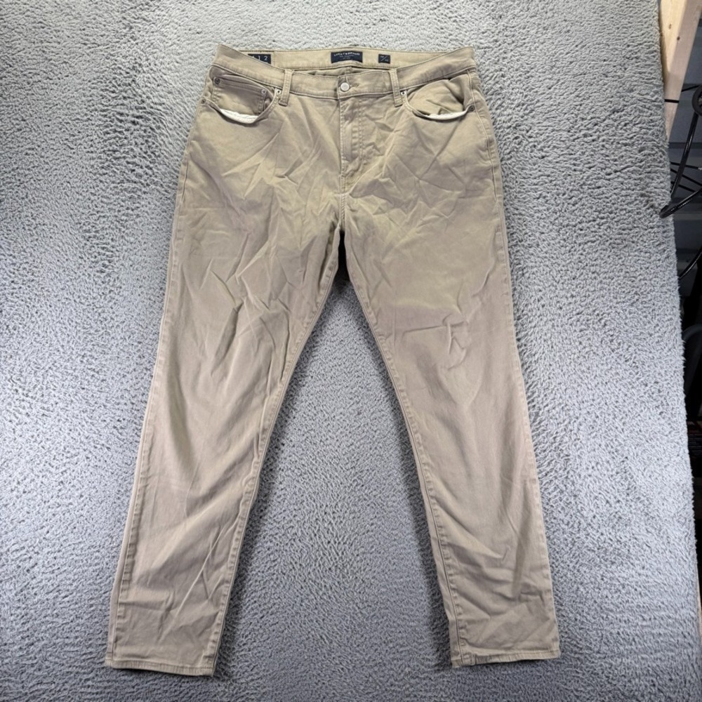 Lucky Brand Pant Mens 38x31 Beige Cotton Chino Straight Business Office Stretch